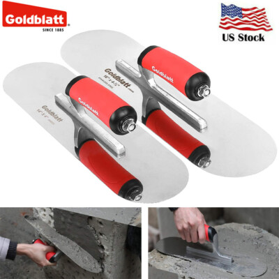 2PC Stainless Steel Trowel Set With16'' x 4-1/2'' & 14'' x 4'' Finishing Trowels