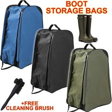 WELLY BOOT BAG WELLINGTON STORAGE CARRIER BAG ZIPPED CARRY HANDLE FREE BRUSH