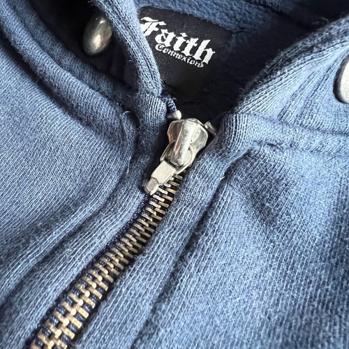 Vintage Y2K Faith Connexion Damen Studied Zip Hoodie Medium Farbe Blau - Bild 3 von 8