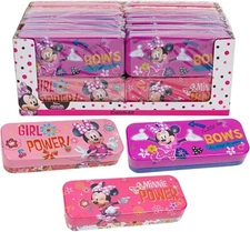 Disney Minnie Mouse Pencil Tin Box - Great Gift for School and Home (Random 1)
