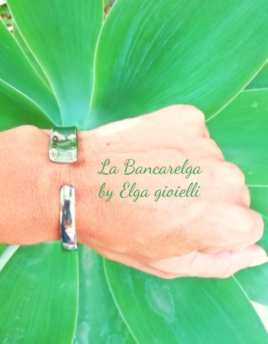 Bracciale artigianale da un cucchiaio da cocktail in acciaio