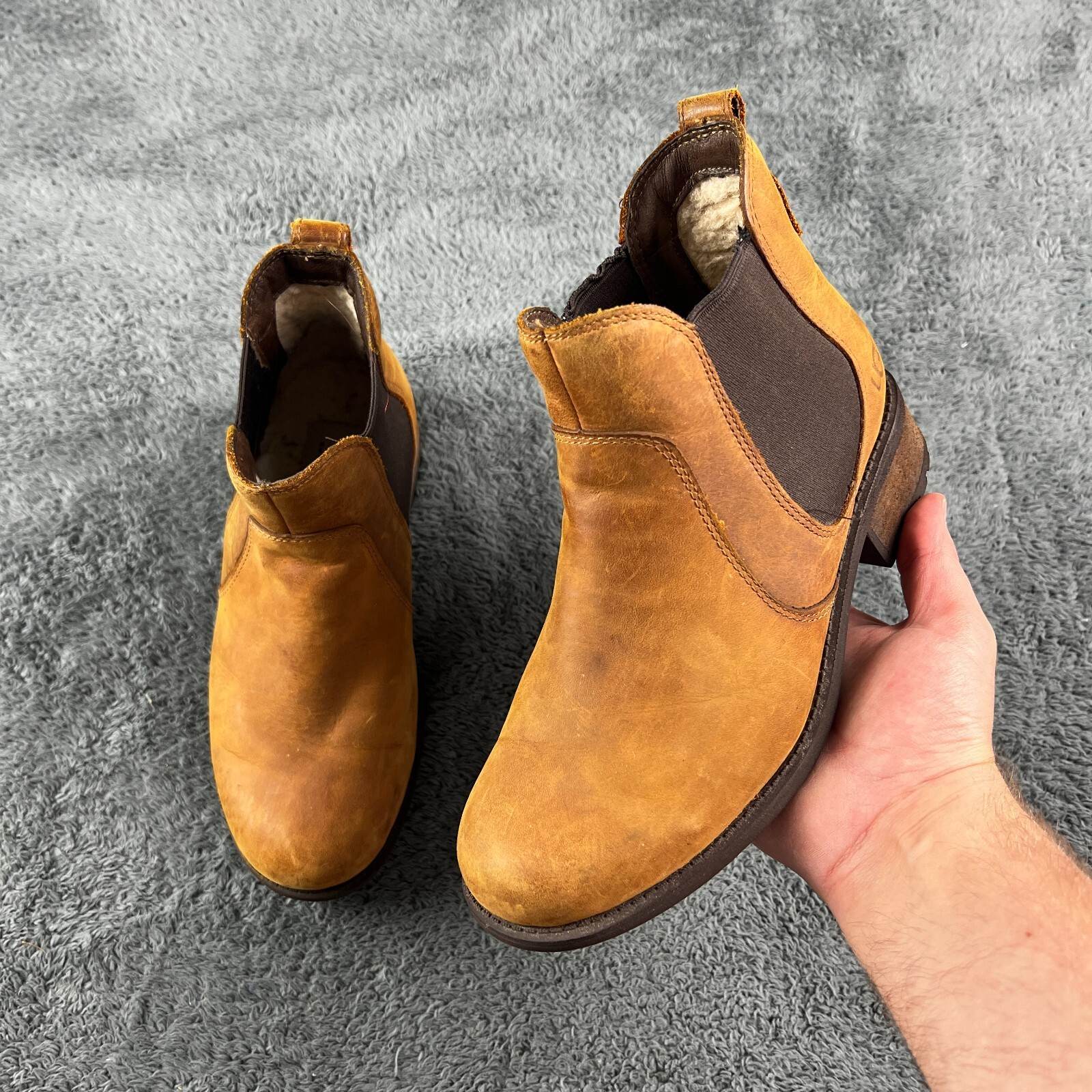 Botas Chelsea UGG para mujer Reino Unido 5,5 al tobillo de cuero marrón informales al aire libre