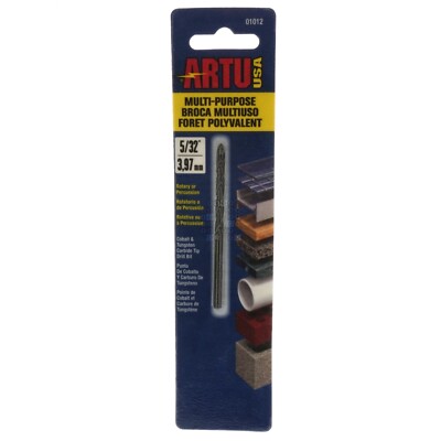 Artu 01012 5/32'' Multi-Purpose Cobalt & Tungsten Carbide Tip Drill Bit