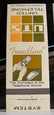 Rare Vintage Matchbook Cover E1 United Telephone Trendline Compact Phone World
