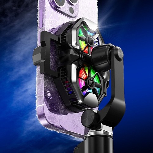 Efficient Phone Cooling System double Semiconductor Fan Color Lights for - Zdjęcie 7 z 8