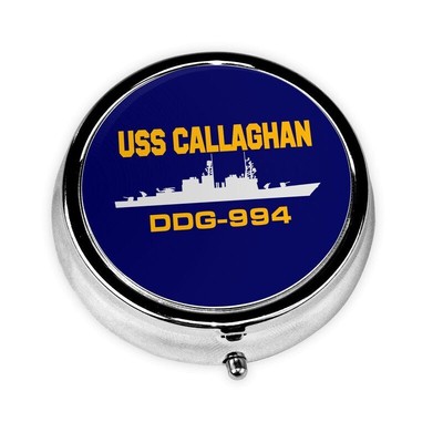 Veterans USS CALLAGHAN DDG-994 Portable Mini Round pill case Veterans Gift