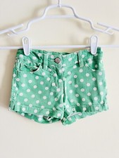 Mini Boden girls 4 Years green white polka dot heart pocket shorts Adj Waist