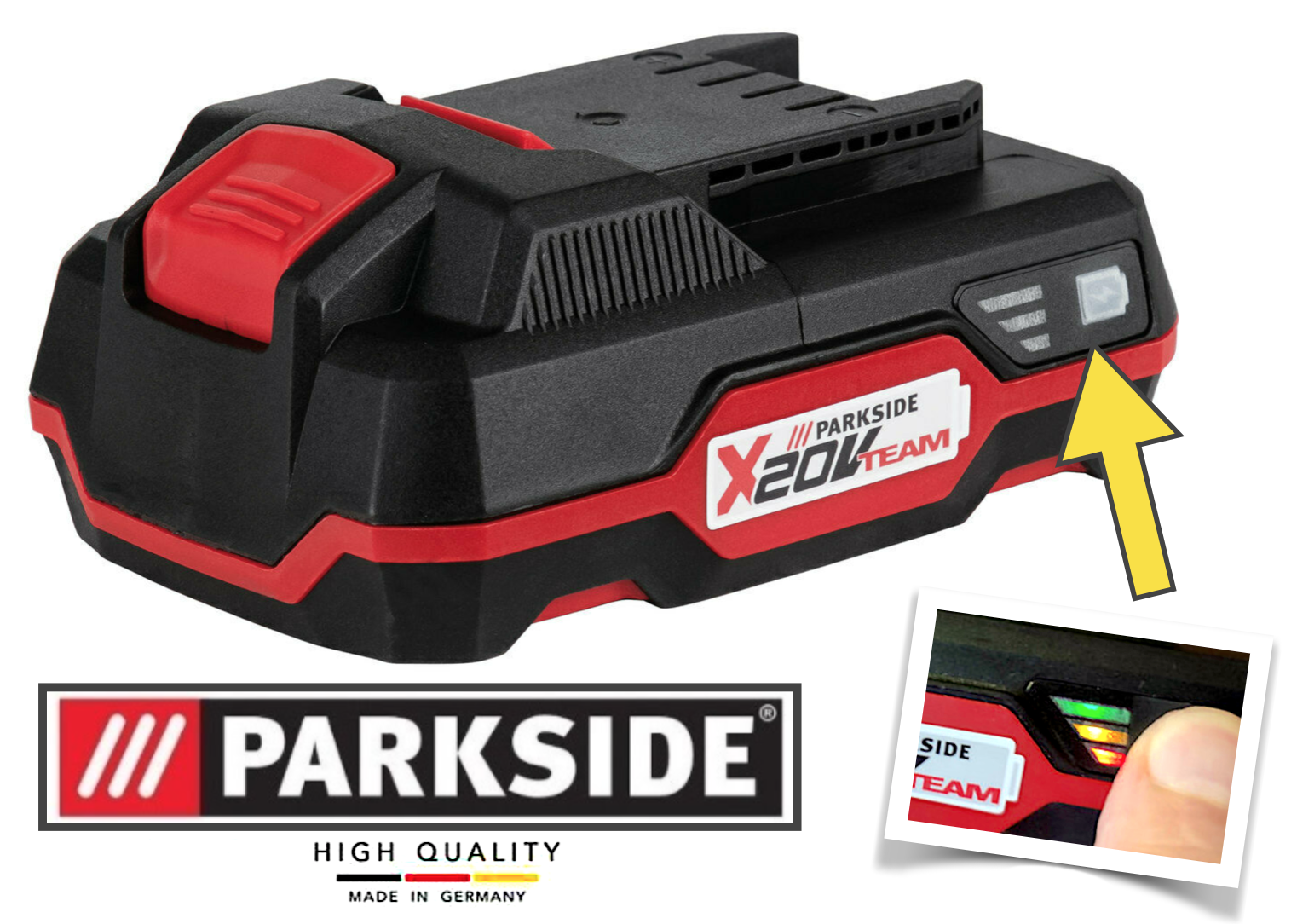 Batterie Parkside Lithium-ion 20V 4Ah + Chargeur - Compatible Outils Sans Fil, Neuf Sous Emballage