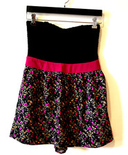 Urban Outfitters Pins and Needles Black Pink floral One Piece Romper Skort M USA