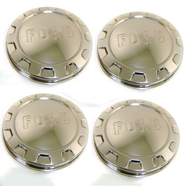 1961 1966 Ford Pickup Truck Polished Stainless Hubcap Set of Four 4
