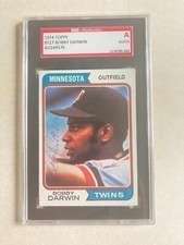 Sgc Authentic Autograph 1974 Topps  #527 Bobby Darwin Minnesota twins
