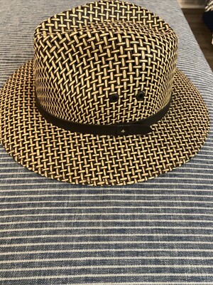 Vintage straw hat Brown/tan band Tonpsom Mexico XL EUC | eBay