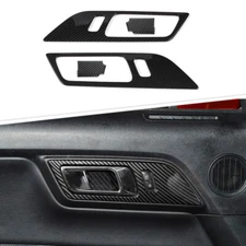 Inner Door Handle Bowl Bezel Overlay Trim Cover for Ford Mustang 15+Carbon Fiber