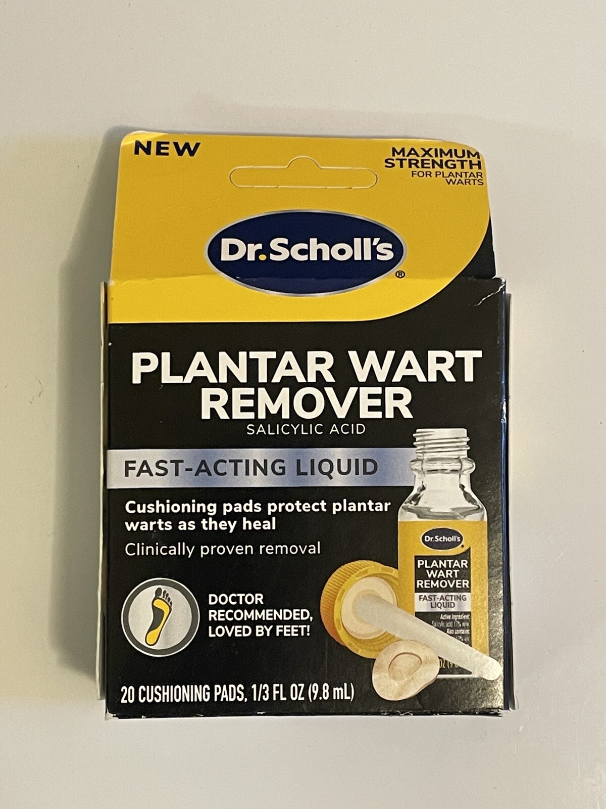 DR. SCHOLL'S PLANTAR WART REMOVER FAST ACTING LIQUID + 20 PADS EXP 04