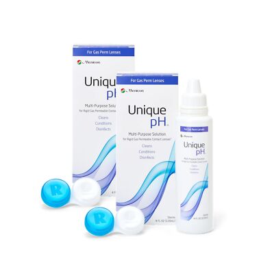 Menicon Unique pH Multi-Purpose Solution + RGP Lens Case, 4 Fl Oz (Pack of 2)
