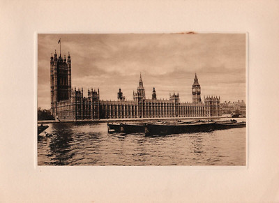 London, The House of Parliment, Antique 1910 Mezzotint / Photogravure