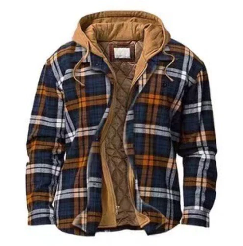 Men Plaid Work Jacket Lumberjack Hooded Flannel Shirt Sherpa Warm Hoodie New - Picture 22 of 76