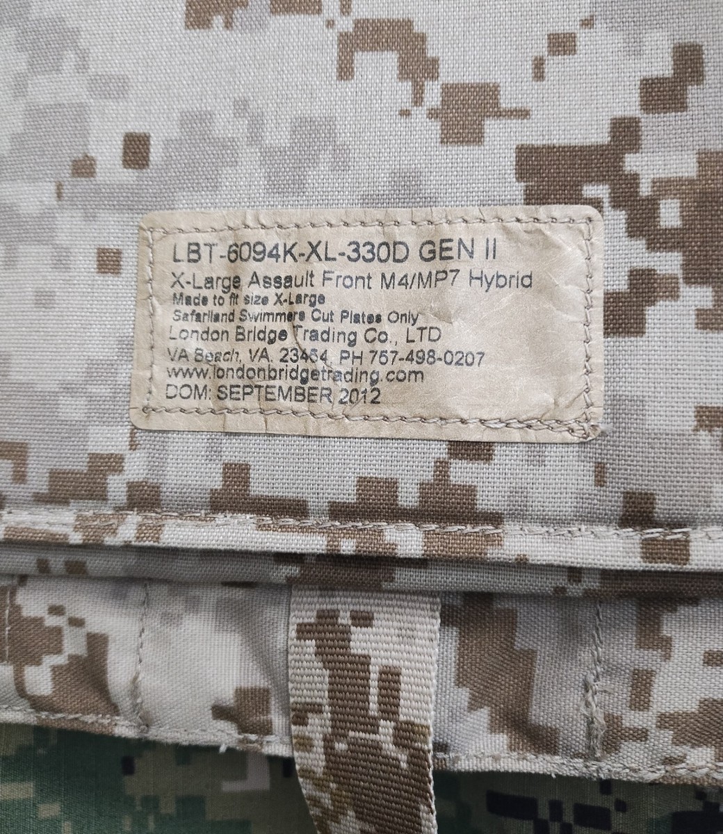 New LBT-6094K XLarge AOR1 Front MOLLE Plate Carrier - No Armor