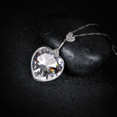 CRYSTAL HEART PENDANT FOREVER LOVE NECKLACE