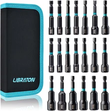 20PCS Magnetic Nut Driver Set, Impact Drill Driver Bit Set 1/4", Metric and SAE 