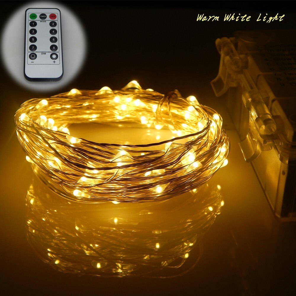 100500 LED Mains Plug In/Solar Powered Fairy String Lights Outdoor