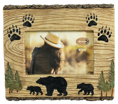 Bear Cubs Paw Prints On Tree Trunk Wood Style 4 X6 Photo Picture Frame Cabin Ebay