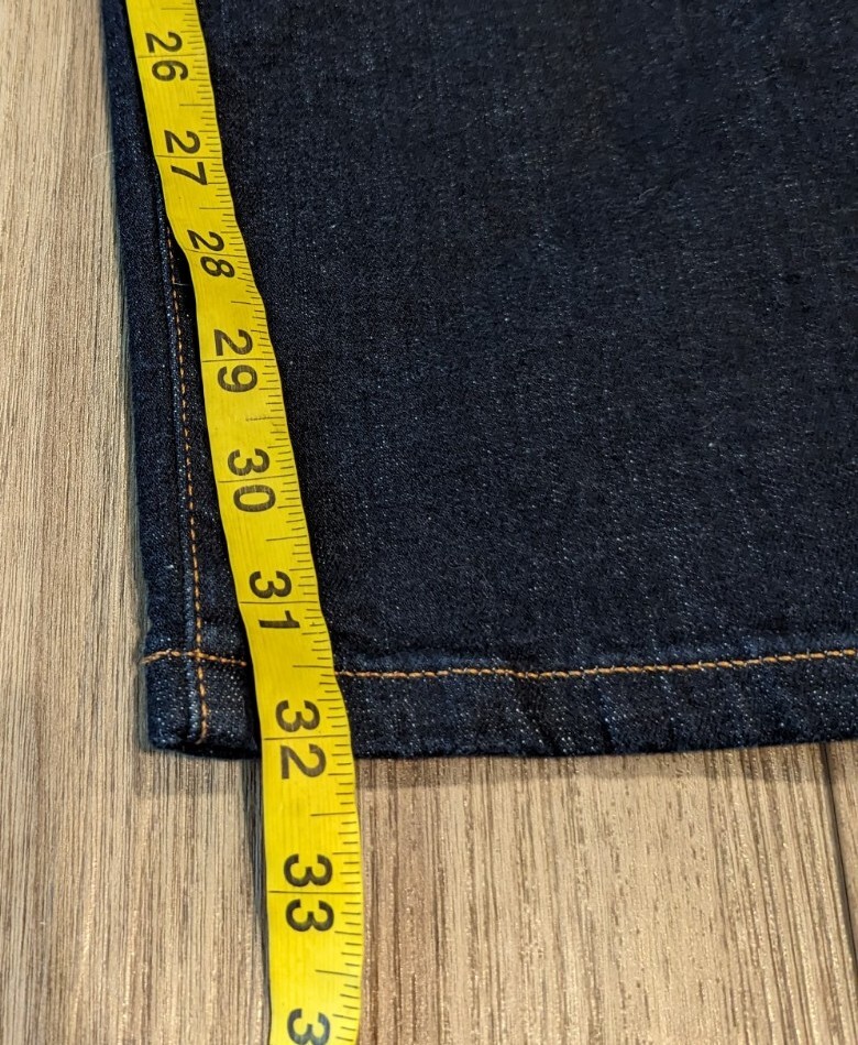 Tommy Hilfiger Stretch Dark Blue Straight Fit Jeans Size 34X32 Yellow Stitch 