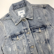 Old Navy Button Up Light Denim Jean Jacket Womans S Blue NWT Pockets