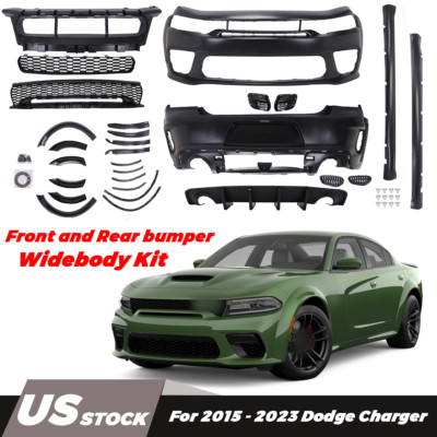 For 2015-2023 Dodge Charger Front and Rear Bumper SRT Style Full Kit Replacement