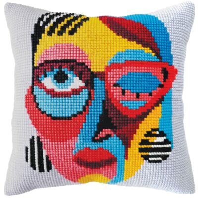 CDA Kreuzstichkissen Stickpackung ''Heißer Sommer'', bedruckt, 40x40cm