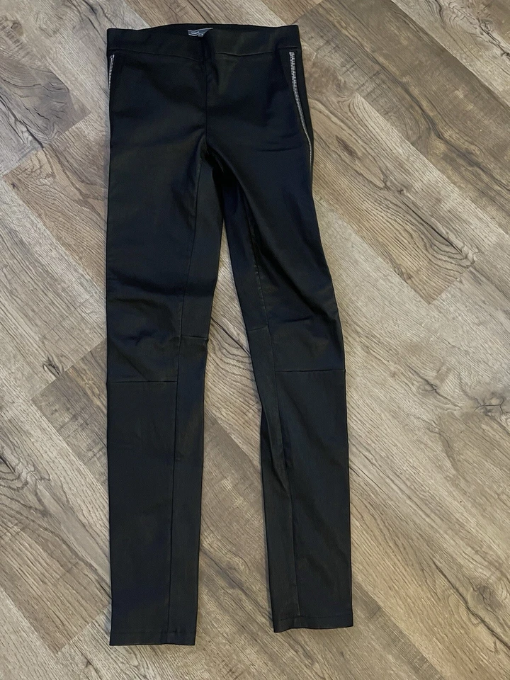 Legging Vince de cuero negro de cordero talla S Foto 2 de 4