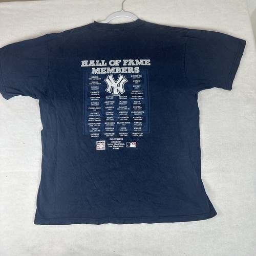 Vtg Y2K N.Y Yankees Hall Of Fame Members T-Shirt Size XL Blue MLB - Picture 8 of 10
