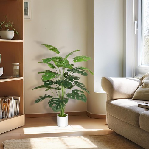 2 Pack 75cm Artificial Monstera Tree Fake Plant in Pot Indoor Outdoor Home Decor - Picture 5 of 6