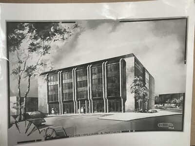 Vintage Architect Renderings Bank Buildings Lot of 2 8 x 10 Otis Assoc Illinois