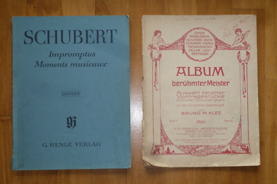 2 x Klaviernoten Schubert Impromptus Moments Urtext & Album berühmter Meister
