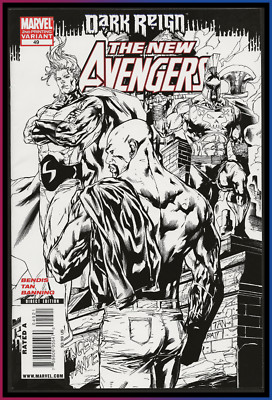 NEW AVENGERS #49 (2009) 1ST DARK AVENGERS 2ND PRINT B&W VARIANT MARVEL NM RARE!