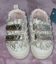 Toddler Girls Toms White Slub Holiday Woven Tiny Lenny Mid Hook And Loop Sneaker