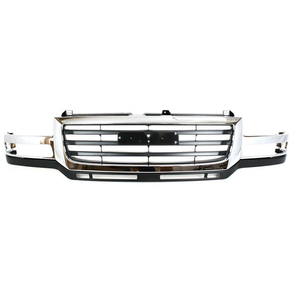 New Front Chrome Black Grille For 2003-2006 GMC Sierra 2500 HD 3500 GM1200568 - Image 3 of 4