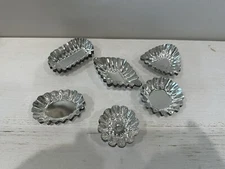 36 Vintage Metal Fluted Tart Tartlet Tins French Pastry Candy Made In Sweden