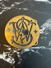Vintage 1979 Smith and Wesson Guns S W Logo Collectible Belt Buckle 2.5"Diamter