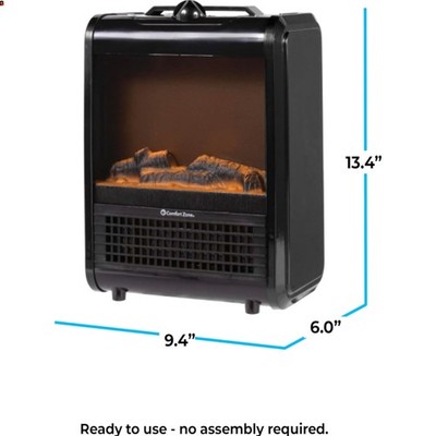 Electric Mini Fireplace Space Heater with Realistic 3D Flame, Stay-Cool Body,...