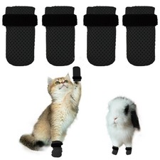 Esamploe 4 PCS Cat Mittens to Prevent Scratching,Mesh Breathable S, Black