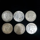 4 Morgan & 2 Peace Silver Dollars Lot 90% Silver Mixed Dates Raw Coins