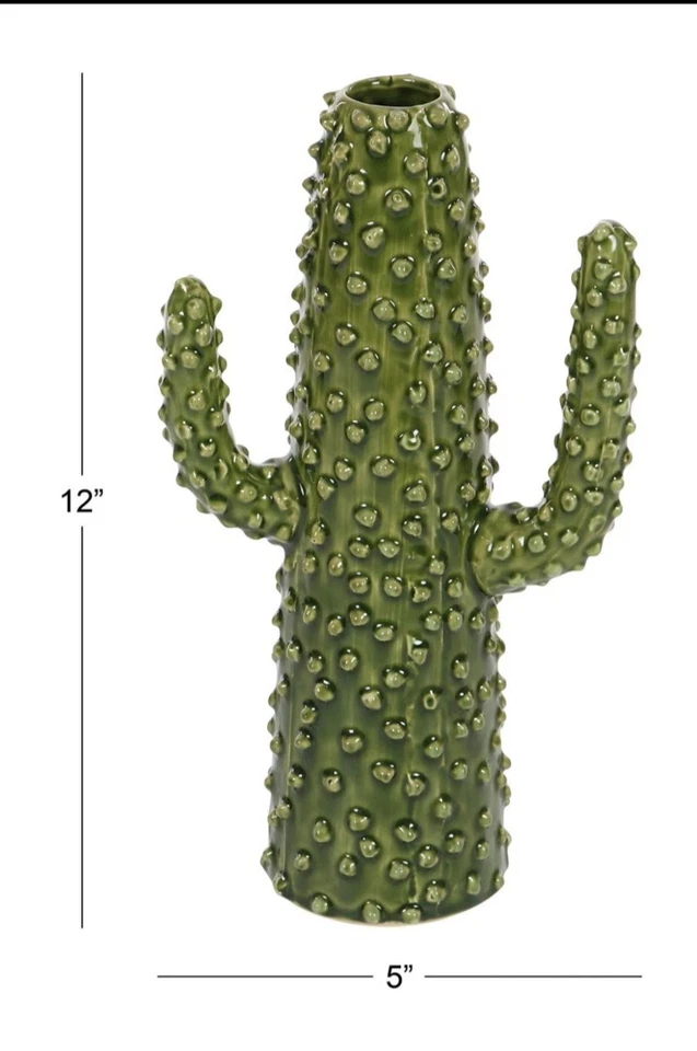 Jarrón decorativo de cerámica centro de mesa de cactus, florero para decoración del hogar... Foto 2 de 4
