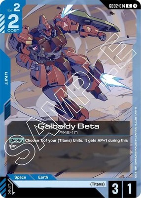Galbaldy Beta GD02-014 English Common Dual Impact Gundam Card Game