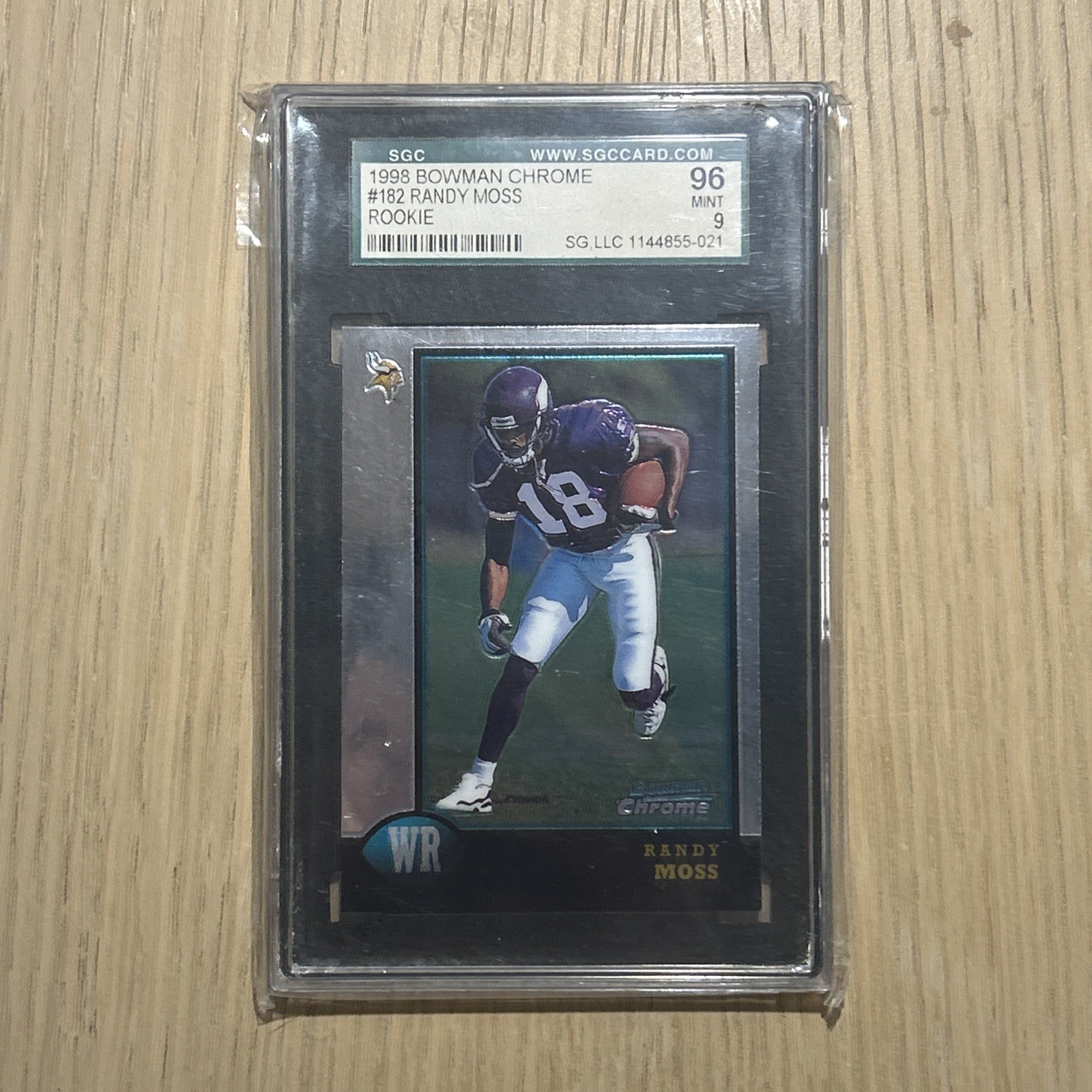 1998 Randy Moss ROOKIE CARD  HOF Bowman Chrome SGC 9