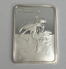 1976 Hamilton Mint Birds of America Flamingo Silver Art Bar