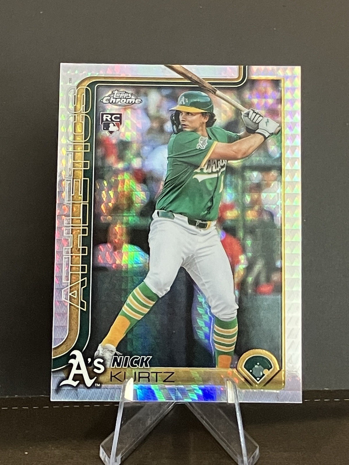 Topps 2025 Chrome Update Nick Kurtz Rookie Prism Refractor - Athletics #USC178