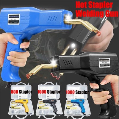 Hot Stapler Car Bumper Fender Fairing Welder Gun Plastic Repair Kit + Staples