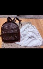 Mochila de cuero de lona Coach